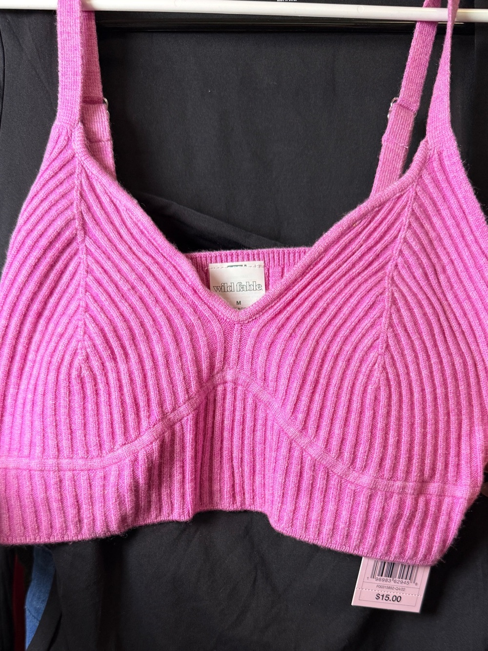 wild fable Hot Pink Ribbed Cropped Tank